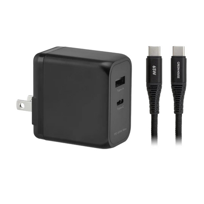 【新品】GREEN HOUSE USB-AC充電器 2ポート GaN PD 65W GH-ACU2GC-BK